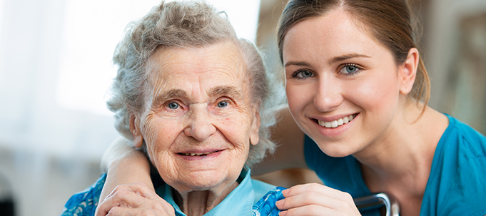 Nurse and assisted living resident